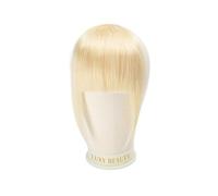 Bangs Hair Human Hair Bangs 3 Clips 3D Blunt Cut Natural Hair Bangs OverHead Clip in Hair Extensions Non-Remy 2.5"x4.5" Black Brown Blonde Hair Extensions(Platinum Blonde 60)