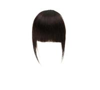 Bangs Hair Human Hair Bangs 3 Clips 3D Blunt Cut Natural Hair Bangs OverHead Clip in Hair Extensions Non-Remy 2.5"x4.5" Black Brown Blonde Hair Extensions(Natural Black 1B)