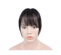Bangs Hair Human Hair Hairpieces Toppers for Women Wispy Fake Clip in Bangs Black Brown Air Bang Fringe Blunt Hair Extensions(Blunt Bangs)