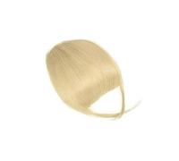Bangs Hair Real Human Hair Bangs Natural Bang Hair Clip In Bangs Fringe With Temples Hairpiece for Women Clip on Air Bang 4.5in Hair Extensions(Platinum)