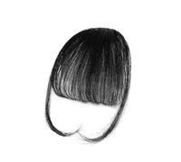 Bangs Hair Real Human Hair Bangs Natural Bang Hair Clip In Bangs Fringe With Temples Hairpiece for Women Clip on Air Bang 4.5in Hair Extensions(Black)