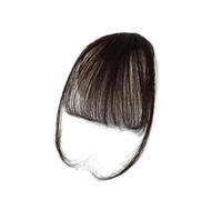Bangs Hair Real Human Hair Bangs Natural Bang Hair Clip In Bangs Fringe With Temples Hairpiece for Women Clip on Air Bang 4.5in Hair Extensions(Dark Brown)