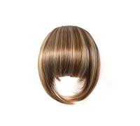 Bangs Hair Synthetic Bang Hair Fringe Clip in Bangs Fake Blunt Brown Hair Bangs Hair Extension Heat Resistant Hairpieces for Women Hair Extensions(NLH1007-5)