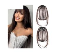 Bangs Hair Synthetic Clip-In Air Hair Bangs Extension Natural Short Black Neat Straight Bangs Hair Extensions Heat Resistant Fake Bangs Hair Extensions(Mn86-2-33)