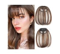 Bangs Hair Synthetic Clip-In Air Hair Bangs Extension Natural Short Black Neat Straight Bangs Hair Extensions Heat Resistant Fake Bangs Hair Extensions(Mn42-2-30)