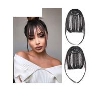 Bangs Hair Synthetic Clip-In Air Hair Bangs Extension Natural Short Black Neat Straight Bangs Hair Extensions Heat Resistant Fake Bangs Hair Extensions(Mn86-2)