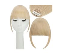 Bangs Hair Synthetic Fake Blunt Air Bangs Clip in Hair Extensions Clip in French Bangs Straight Fringe False Hairpiece for Women Bangs Hair Clip(24-613)