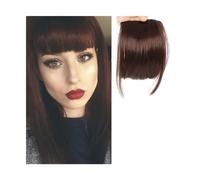 Bangs Hair Synthetic Fake Blunt Hair Bangs 2 Clips in Hair Extension Neat Front Fake Fringe False Hairpiece for Women Clip in Bangs Hair Extensions(E)