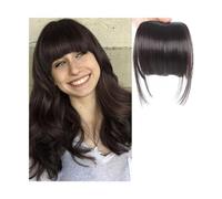 Bangs Hair Synthetic Fake Blunt Hair Bangs 2 Clips in Hair Extension Neat Front Fake Fringe False Hairpiece for Women Clip in Bangs Hair Extensions(I)