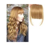 Bangs Hair Synthetic Fake Blunt Hair Bangs 2 Clips in Hair Extension Neat Front Fake Fringe False Hairpiece for Women Clip in Bangs Hair Extensions(A)