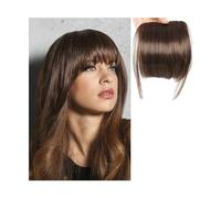 Bangs Hair Synthetic Fake Blunt Hair Bangs 2 Clips in Hair Extension Neat Front Fake Fringe False Hairpiece for Women Clip in Bangs Hair Extensions(C)