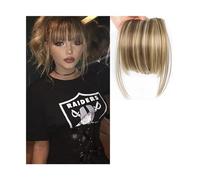 Bangs Hair Synthetic Fake Blunt Hair Bangs 2 Clips in Hair Extension Neat Front Fake Fringe False Hairpiece for Women Clip in Bangs Hair Extensions(G)