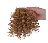 Bangs Hair Synthetic Fringe Curly Bangs Clips in Hairpieces Short Afro Curly Bangs Heat Resistant Soft Thick Front Fringe Hair Pieces Hair Extensions for Women Bangs Hair Clip(B)