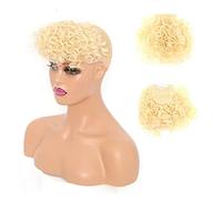 Bangs Hair Synthetic Hair Bangs Afro Kinky Curly Bang For Black Woman Curly Fake Fringe Clips In Bangs Wig Hair Natural Soft Synthetic Fiber Hair accessories Bangs Hair Clip(B-1)