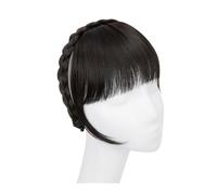 Bangs Hair Synthetic Headband Bangs Extension Fake Hair Blunt Fringe with Long Sides for Women Natural False Black Brown Blonde Bang Hair Extensions(4)