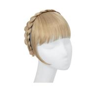 Bangs Hair Synthetic Headband Bangs Extension Fake Hair Blunt Fringe with Long Sides for Women Natural False Black Brown Blonde Bang Hair Extensions(22-613)