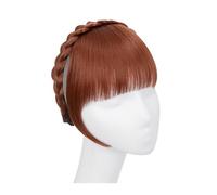 Bangs Hair Synthetic Headband Bangs Extension Fake Hair Blunt Fringe with Long Sides for Women Natural False Black Brown Blonde Bang Hair Extensions(130)