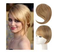 Bangs Hair Thick Side Bangs Clip in Bangs Synthetic Straight Bangs Fake Fringe Swept Bangs Extensions Fashion Natural Look Hairpiece for Women Girls Bangs Hair Clip(27/613)