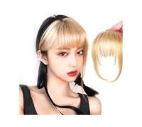 Bangs Synthetic wig 3D Natural Highlights Pink Golden Air Bangs Wig Invisible Traceless Hairstyle(Golden)