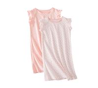 BANGSAUR Girls' Nighties, Cotton Unicorn Princess Sleepwear, 2-Pack Nightdress 3-15 Years(Unicorn,6-7Years)