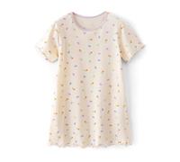 BANGSAUR Girls' Nighties, Flutter Sleeve Nightwear, Cotton Sleepshirts Nightdress, 3-10 Years Floral 5-6X