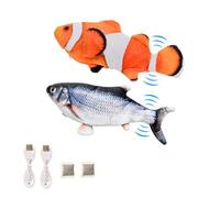 BangShou 2 Pieces Electric Moving Fish, Cat Toy Realistic Flopping Fish with Catnip, Interactive Flapping Wagging Fish Kitten Kicker