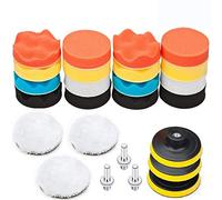 BangShou 25 Pack 3" Polishing Pads, Sponge Buff Pads Set Kit with M10 Drill Adapter, Compound Auto Car Polisher