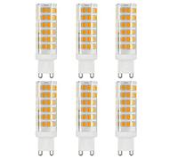 BANGSHUO Pack 6 G9 LED Light Bulb, 9W (85W Equivalent), Non-Dimmable, Warm White 3000K, 850 Lumen G9 AC220-240V, 360 Degree