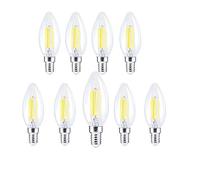 BANGSHUO Pack 9 E14 Vintage Candelabra LED Bulbs 4W C35 400 Lumens Cool White 6000K LED Chandelier Light Bulbs E14 40W Equivalent,C35 Filament LED Candle Bulb E14 No Dimmable