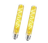BANGSHUO Pack of 2 E27 6w T30-185mm LED Edison Vintage Filament Dimmable Tube Bulb(60W Halogen Bulb Equivalent) E27 Retro Tube 600LM Warm White 2700k