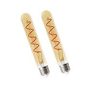 BANGSHUO Pack of 2 E27 T30-185mm LED Edison Vintage Filament Bulbs 4W(40W Halogen Bulb Equivalent) E27 Retro Tuber 400LM Warm White 2700k No Dimmable