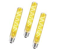 BANGSHUO Pack of 3 E27 6w T30-185mm LED Edison Vintage Filament Dimmable Tube Bulb(60W Halogen Bulb Equivalent) E27 Retro Tube 600LM Warm White 2700k