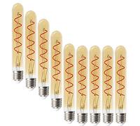BANGSHUO Pack of 9 E27 T30-185mm LED Edison Vintage Filament Bulbs 4W(40W Halogen Bulb Equivalent) E27 Retro Tuber 400LM Warm White 2700k No Dimmable