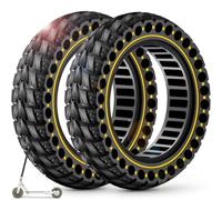 BANGTING 2PCS 60/70-6.5 Solid Tyre for Electric Scooter, 10x2.5 inch E Scooter Tyres, 10x2.5-6.5 Replacement Tire Compatible with Segway Ninebot Max G2/G30/G30D/G30E/G30E/G30LP/G30D 2/G30 Max (Yellow)