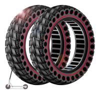 BANGTING 2PCS 60/70-6.5 Solid Tyre for Electric Scooter, 10x2.5 inch E Scooter Tyres, 10x2.5-6.5 Replacement Tire Compatible with Segway Ninebot Max G2/G30/G30D/G30E/G30E/G30LP/G30D 2/G30 Max (Red)