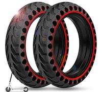 BANGTING 2PCS 8.5 inch Solid Tyres for Electric Scooter, 8 1/2 x2 Scooter Tyre, 50/75-6.1 Tires Compatible with Xiaomi Pro 2 / M365 / M365 Pro / 1S / 3/3 Lite (Red (no tools))