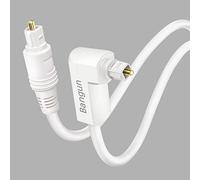 Bangun White 90 Degree Optical Audio Cable, 6ft, SPDIF Toslink, Right Angle, Digital Sound, TV/PS4/Xbox/Home Theater