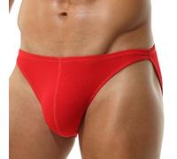 BANGWEAR Profile Briefs Men's Bikini Brief Soft Rid Bikini Underwear Red