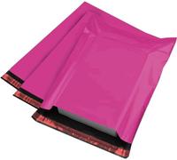 BANGYPOST 100 Hot Pink Poly Mailing Bags - 4 Assorted Sizes, Self-Seal Waterproof Postal Shipping Mailers for Small Business Packaging