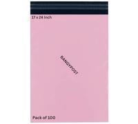 BANGYPOST Strong Mailing Postal Bags, Baby Pink, 100 Pack, Large Multiple Sizes, Envelopes for Parcel, Delivery, Shipping, Mail, Package (17 x 24 Inch)