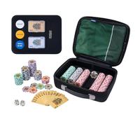 BANGZE GAMES Pro-Grade Travel Poker Kit Deluxe Edition, 300 Solid Clay Chips, 3 Oversized Casino Felts, Luminous Dice Dice & Waterproof Playing Cards in Premium EVA Case