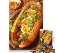 Banh Mi Sandwich Illustration Jigsaw 1000 Pieces for Teenagers Analytical Skill Mindful Leisure Tight Join Holiday Treat (50x75cm)