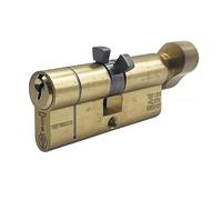 Banham 363 Type Mortice Euro Key & Thumbturn Cylinder, Brass | Euro Profile, Key & Thumbturn, Mortice Lock Compatible, Residential & Commercial, Easy Internal Operation