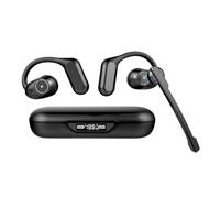 BANIGIPA Open Ear Headphones w/Detachable Boom Mic, True Wireless Earbuds w/DSP Noise Canceling Microphone for Calling, Bluetooth 5.4 Headset w/Charging Case for Office Home Working Traveling-60H