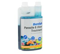 Banish Parasite Ulcer & Whitespot Pond Fish Treatment 1L Koi Water Disease