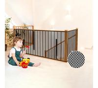 Banister Guard Rail 180 x 170 cm Tear-Resistant, High Transparency, Child Safety Netting Indoor, Stairs Protective Net with Ropes & Cable Tie, for Child, Small Pet, Toy, Black