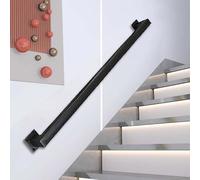 Banister Handrail for Stairs Indoor and Outdoor, 1m 1.5m 2m 2.5m Wall Mounted Metal Stairway Railing, Modern Non-Slip Handrail, Stairs Handrail Brackets Kit(1ft/30cm)