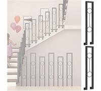 Banister Rails U Shaped Black Stair Handrail for Indoor/Outdoor Side Mount Stair Railing, Wrought Iron Non-Slip Support Pole Wall Mount for Porch Exterior Steps(Pack of 2,75cm/30 in)