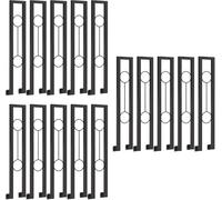 Banister Rails U Shaped Black Stair Handrail for Indoor/Outdoor Side Mount Stair Railing, Wrought Iron Non-Slip Support Pole Wall Mount for Porch Exterior Steps(Pack of 15,90cm/35.4 in)