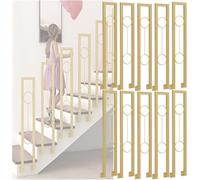Banister Rails U Shaped Stair Handrail, Side Mount Elderly and Children Non-Slip Support Poles, Iron Hand Rail Guardrail(Pack of 10,85cm/33.5 in)